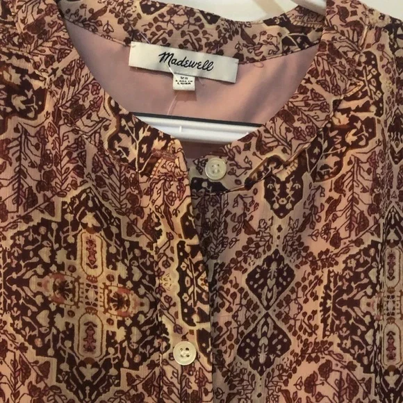 NWT MADEWELL Drawstring Top in Kaleidoscope Print Size XS - Picture 9 of 10